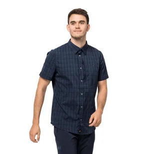 Koszula męska RAYS STRETCH VENT SHIRT MEN night blue checks - S - Koszule męskie - miniaturka - grafika 1