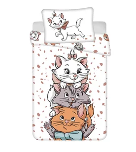 Biała bawełniana pościel dziecięca do łóżeczka 100x135 cm Marie Cat "Friends" – Jerry Fabrics - Pościel dla dzieci - miniaturka - grafika 1
