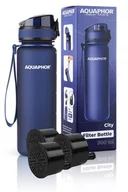 Butelki filtrujące - Bidon Filtr Butelka Aquaphor City Granatowa +3 Wkłady - miniaturka - grafika 1