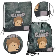 Pokrowce na ubrania - Szary worek na buty, worek szkolny na ramię Blox Pro Gamer 39x33 cm STARPAK - miniaturka - grafika 1