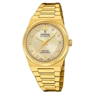 Zegarki damskie - Festina Swiss Made 20033/2 Zegarek Damski Automatyczny ze złotą tarczą - miniaturka - grafika 1