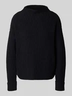 Swetry damskie - Sweter z dzianiny o kroju regular fit z mieszanki bawełny model ‘SELMA’ - miniaturka - grafika 1