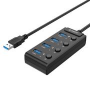 Huby USB - ORICO Hub Usb 3.0. z włącznikami, 5x Usb (czarny) - miniaturka - grafika 1