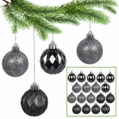 Bombki - Antracytowe bombki choinkowe, zestaw bombek, ozdoby choinkowe 4cm, 18 szt. 1 paczka - miniaturka - grafika 1