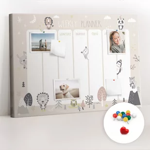 Organizer, Tablica korkowa 100x70 cm + Kolorowe Pinezki - Plan tygodniowy - Tablice i flipcharty - miniaturka - grafika 1