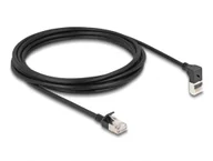 Kable miedziane - DeLOCK Kabel sieciowy RJ45 Cat.6A S/FTP Slim w górę pod kątem 90°/prosty 3 m czarny 80289 - miniaturka - grafika 1