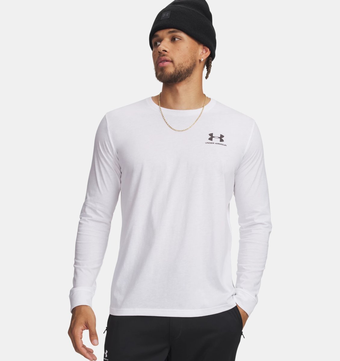 Longsleeve męski Under Armour UA Sportstyle Left Chest Ls 1329585-100 Biały S
