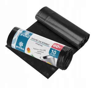 Worki na śmieci czarne wiązane LDPE 60l 10szt - Worki na śmieci - miniaturka - grafika 1
