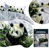 Pościel - Pościel 160x200 3 części komplet poszewki 70x80 mikrofibra 3D Andreas pandy - miniaturka - grafika 1