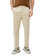 Spodenki męskie - Koton Męskie spodnie chinosy, elastyczny stan, z kieszeniami, szczegółowe spodnie, beżowy (057), 44 - miniaturka - grafika 1