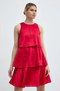 Sukienki - Armani Exchange sukienka kolor beżowy midi oversize - grafika 1