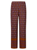 Spodnie damskie - Marie Lund Spodnie Kobiety wiskoza wielokolorowy|brązowy|lila wzorzysty, 36 - miniaturka - grafika 1