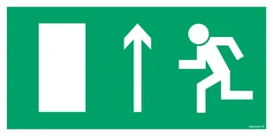AC012 WYJŚCIE EWAKUACYJNE W LEWO W GÓRĘ, PS - PŁYTA PCV 1MM FOTOLUMINESCENCYJNA; (1000X500MM) - Systemy ekspozycyjne i znaki informacyjne - miniaturka - grafika 1