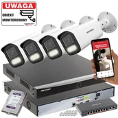 Zestawy do monitoringu - Monitoring nocny 4 kamery 6MPX Hikvision DS-2CD1663G2-LIZU(2.8-12mm) MotoZoom ColorVu, Smart Hybrid Light, Inteligentna detekcja - miniaturka - grafika 1