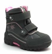 Buty dla dziewczynek - Śniegowce dziecięce American Club HL 39/21 Szare - miniaturka - grafika 1