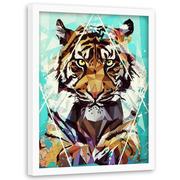 Plakaty - Plakat w ramie białej FEEBY Malowany tygrys, 70x100 cm - miniaturka - grafika 1
