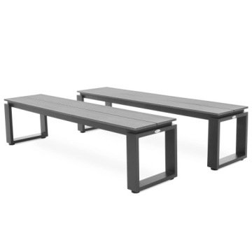 Di volio Zestaw 2 sztuk Ławek Ogrodowych Pisa z Aluminium i Polywood 160cm