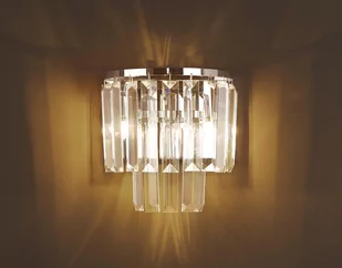 Kinkiet glamour MONACO ścienna lampa szklana do sypialni chrom - Lampy ścienne - miniaturka - grafika 1