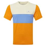 Koszulki sportowe męskie - RONHILL koszulka biegowa męska TECH TRIO S/S TEE spice marl/lake blue - miniaturka - grafika 1