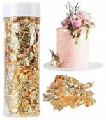 Dodatki do ciast w proszku - PŁATKI złoto dekoracyjne DEKORACJA TORTU ozdoby na tort KAWAŁKI ZŁOTA 2g - miniaturka - grafika 1