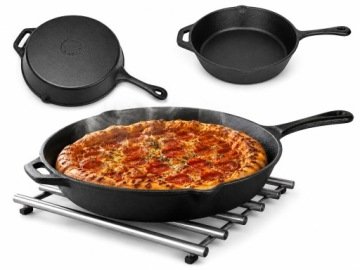 Patelnia Żeliwna talerz do Piekarnika Indukcje Gaz Duża 30CM do Pizzy Pan