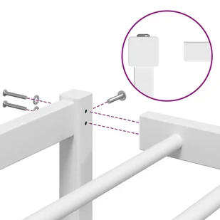 Metalowa rama łóżka, biała, 140x190 cm Lumarko! - Łóżka - miniaturka - grafika 9