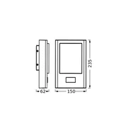 Lampy ogrodowe - OSRAM Lampa zewnętrzna z czujnikiem ruchu ENDURA STYLE ENTRANCE, aluminiowy / szary / cynkowy, aluminium, nowoczesny - miniaturka - grafika 1