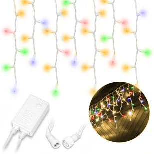 Lampki Świąteczne Zewnętrzne Sople 300 Led 12M Multicolor - Oświetlenie świąteczne Lampki Świąteczne Zewnętrzne Sople 300 Led 12M Multicolor - Oświetlenie świąteczne - miniaturka - grafika 1