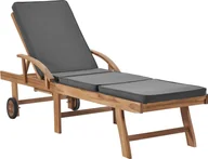 Leżaki ogrodowe - Elior Szary leżak ogrodowy z drewna - Santori - miniaturka - grafika 1