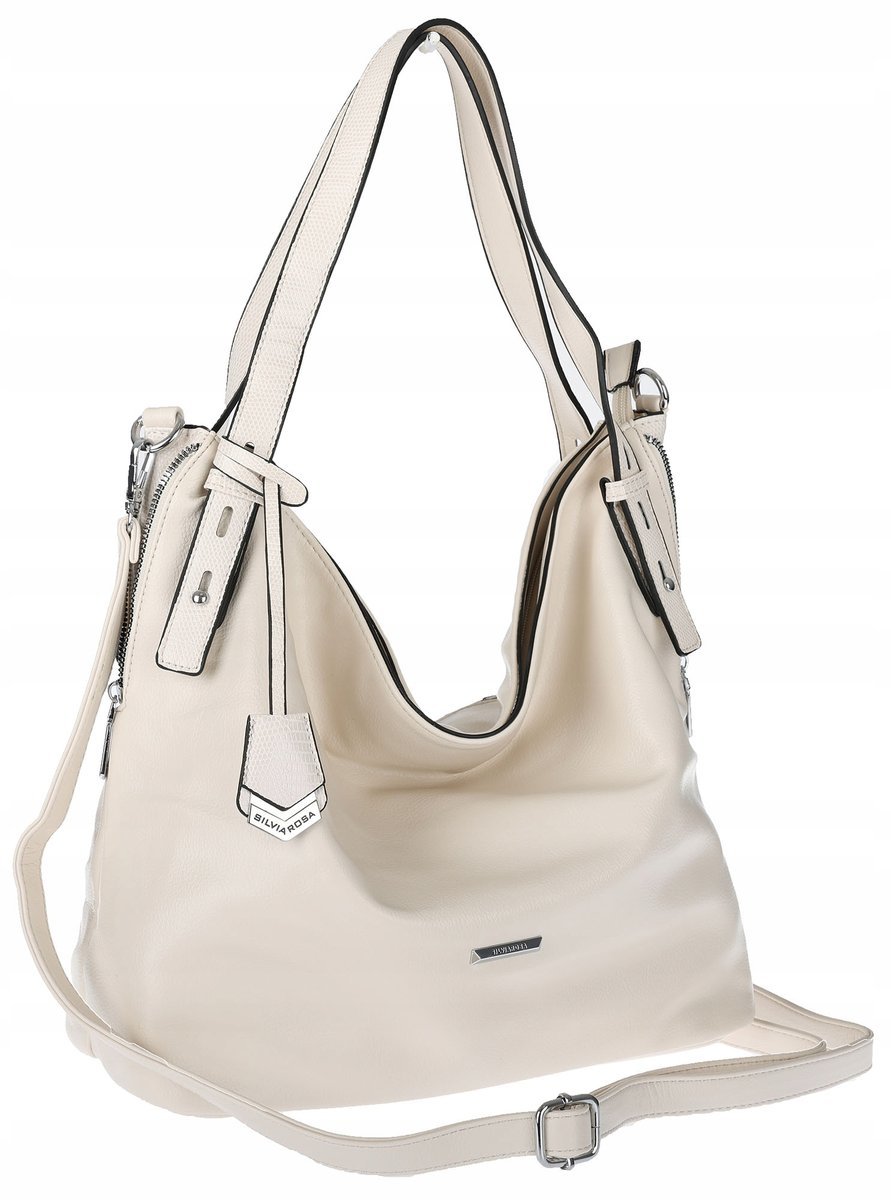 Torebka Damska Listonoszka Worek Shopper Torba na Ramię SR56 beżowa