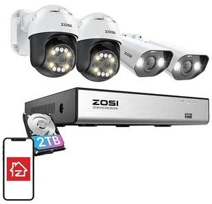 Zestaw czterech kamer IP ZOSI C296 5MP / C182 8MP WiFi - Zestawy do monitoringu - miniaturka - grafika 1