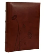 Albumy fotograficzne - Album szyty 200 zdjęć 10x15 opis skóropodobny SNAKE ciemnobrązowy - miniaturka - grafika 1