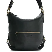 Torebki damskie - Torba skórzana styl vintage  - czarna - miniaturka - grafika 1