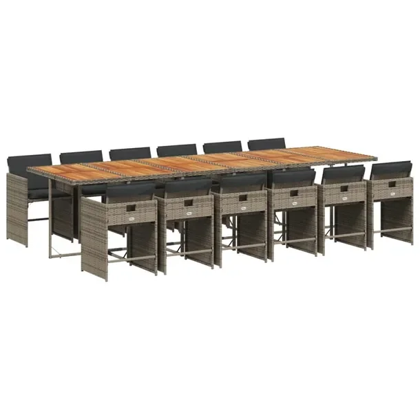 Zestaw Mebli Ogrodowych Rattan PE, Stół 330x106x73 cm, Krzesła 50,5x54x7
