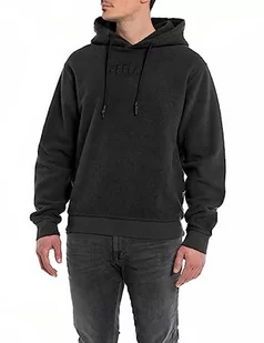 Replay Męska bluza z kapturem, krój regular fit, 098 BLACK, M - Bluzy męskie - miniaturka - grafika 1