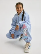 Spodnie i spodenki dla dziewczynek - Reserved - Spodnie dresowe z nadrukiem - jasnoniebieski - miniaturka - grafika 1