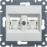Gniazdka elektryczne - Hager Gniazdo komputerowe podwójne RJ45 kat. 5 FTP LUMINA - biały - miniaturka - grafika 1