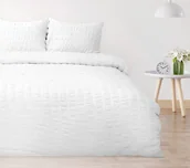 Pościel - Pościel 160x200 satynowa gofrowana biała Matex - miniaturka - grafika 1