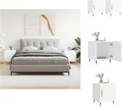 Szafki nocne - vidaXL Szafki nocne 2 szt. Biały 40x40x50 cm Materiał drewnopochodny - Stoliki nocne - miniaturka - grafika 1