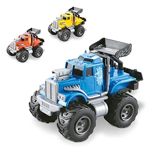 Świat Motors - Friction Mini Monster Truck - Samochód z wstecznym sprzęgłem dla dzieci - Rozmiar 15 cm - Kolor żółty, niebieski pomarańczowy - 51186 - Samochody i pojazdy dla dzieci - miniaturka - grafika 1