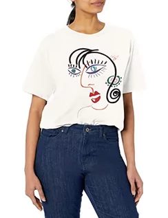 Koszulki i topy damskie - Desigual T-shirt damski, biały, XL - grafika 1
