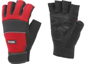 Rękawice robocze - RĘKAWICE SKÓRA SYNT. BEZ PALCÓW ROWEROWE ROZM. 11 - miniaturka - grafika 1