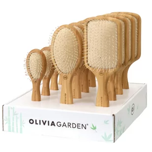 Olivia Garden Bamboo Touch, zestaw szczotek nylonowych do rozczesywania, display 12 szt. - Szczotki i grzebienie do włosów - miniaturka - grafika 1
