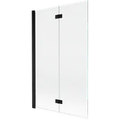 Parawany nawannowe - Mexen Mist parawan nawannowy 2-skrzydłowy lewy 110 x 150 cm, transparent, czarny - 8A9-110-002-70-00-L - miniaturka - grafika 1