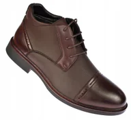 Botki męskie - Sztyblety męskie ocieplane na suwak B-4-0751 brązowe botki zimowe rozm. 45 - miniaturka - grafika 1