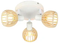 Lampy sufitowe - Candellux Lampa sufitowa reflektorek ATARRI PLAFON 3X25W E14 BIAŁY+DREWNO 98-68118 - miniaturka - grafika 1