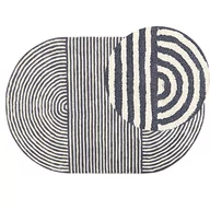 Dywany - Dywan owalny wełniany 140 x 200 cm biało-grafitowy KWETA - miniaturka - grafika 1