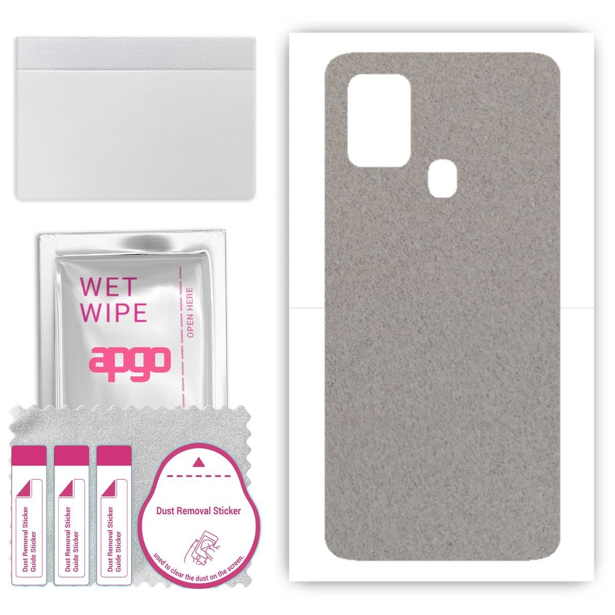 Folia naklejka skórka strukturalna na TYŁ Zamsz do Samsung Galaxy A21s - Zamsz Szary - apgo SKINS