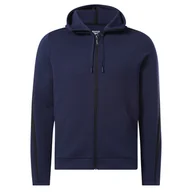 Bluzy męskie - Męska Bluza REEBOK DREAMBLEND FZ HOODIE 100070723 – Granatowy - miniaturka - grafika 1