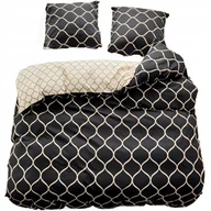 Pościel - POŚCIEL 140x200 DWUSTRONNA BAWEŁNA SATYNA GierekHoff KOMPLET 2 cz CZARNA/BI - miniaturka - grafika 1